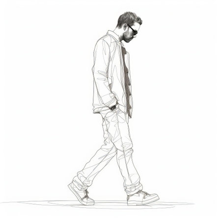 the man stands confidently in a powerful pose, showcasing his fit physique against a crisp white background, with a continuous line art style highlighting the definition of his muscles, creating a striking visual contrast that accentuates his masculinity and athleticism. ai generatedの素材