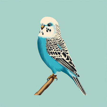 the budgerigar, also known as a parakeet, is beautifully showcased in this minimal screenprint illustration, featuring a vibrant risograph print that captures the full body of this small yet charming bird, perfect for bird enthusiasts and art lovers alike, adding a touch of modern elegance to any room. ai generatedの素材