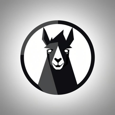 the llama icon, crafted with precision and sophistication, exudes strength and determination through its refined lines and precise details, making a bold statement against a crisp white background, perfect for logos, branding, and graphic design projects requiring a touch of elegance and sophistication. ai generatedの素材