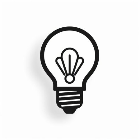 the light icon, a stunning silhouette with a bold black outline and subtle stroke, embodies simplicity in its flat style illustration, presented in striking monochrome color, isolated on a pristine white background, showcasing a sleek 2d design perfect for modern visual projects. ai generatedの素材