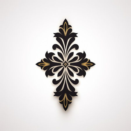 the luxury black decorative element flat logo, set against a pristine white background, exudes sophistication and elegance, perfect for high-end branding, corporate identities, and premium product designs, evoking feelings of luxury, refinement, and exclusivity in digital marketing and advertising materials. ai generatedの素材
