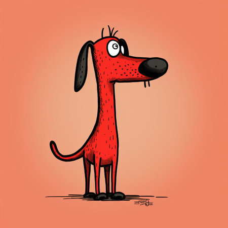 this playful dog, illustrated in a minimalist doodle style reminiscent of a simple comic strip, showcases its quirky personality through exaggerated features and bold lines, capturing the joy and energy of our beloved canine companions in a fun and whimsical way, perfect for dog lovers and comic art enthusiasts alike. ai generatedの素材