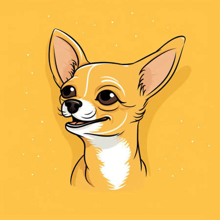 this adorable chihuahua, illustrated in a minimalist doodle style, exudes playful mischief with its raised eyebrow and tilted head, as if plotting a prank, showcasing its charming personality through simple yet expressive strokes on a clean white background, perfect for pet lovers and dog enthusiasts. ai generatedの素材