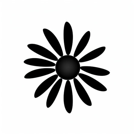 the english daisy, a classic and charming flower, is beautifully showcased in this stunning silhouette vector illustration, set against a crisp white background, perfect for minimalistic designs, clipart, and digital art projects, available in png and svg formats for effortless integration. ai generatedの素材