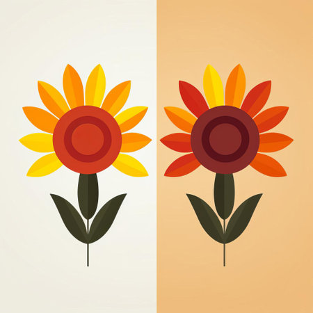 the logo, featuring a striking combination of only two colours, showcases a vibrant garnet hue that exudes jubilant energy, reminiscent of a sunflower's bright and blissful presence, all while maintaining a minimalistic and simple form that's both engaging and symmetrical, yet boisterous in its overall aesthetic appeal. ai generatedの素材