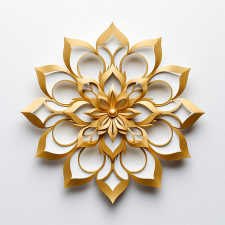 the vodyanoy icon, a mesmerizing symbol of slavic mythology, is beautifully depicted in a stunning gold pattern against a crisp white background, exuding a sense of elegance and sophistication, perfect for those who appreciate minimalistic design and ancient cultural heritage. ai generatedの素材