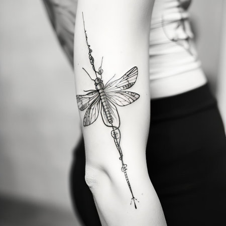 this stick insect tattoo design features an intricately detailed illustration of a phasmatodea insect, showcasing its elongated body and delicate legs, perfect for coloring in black and white, ideal for tattoo enthusiasts and insect lovers alike, with a 2:2 aspect ratio for seamless digital use. ai generatedの素材