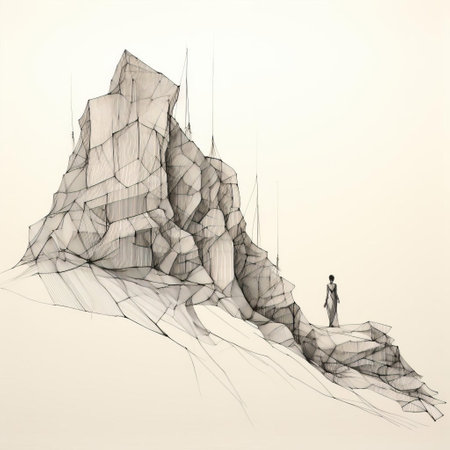 the karst, a stunning geological formation, stands out against a pristine white background, its continuous line and intricate details showcased in this high-contrast, full-body photograph, highlighting the natural beauty of these unique landscapes and rock formations. ai generatedの素材