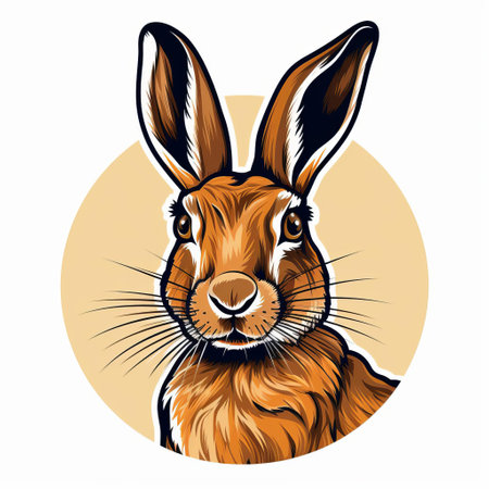 the hare sticker, designed in a retro vintage style, features a beautiful illustration of a hare in a white outline, perfect for decorating laptops, water bottles, or any other smooth surface, adding a touch of nostalgic charm to your daily life with its unique vector design. ai generatedの素材