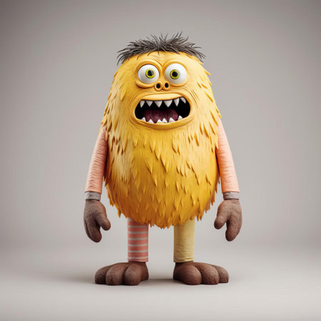 the intricately designed monster figurine, reminiscent of evgeni gordiets and clemens ascher's imaginative style, sits proudly on a pristine white isolated background, showcasing its full body in stunning detail, evoking the whimsical world of inventive character designs and didier lourenco's fantastical creations. ai generatedの素材