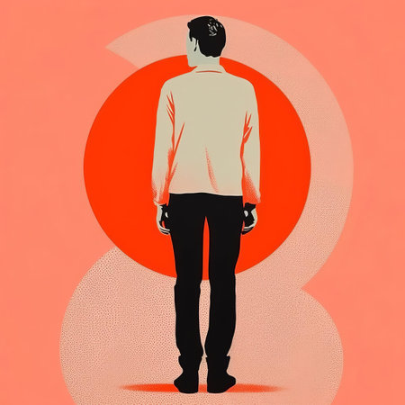 the minimalist screenprint illustration of a male figure, rendered in bold lines and vibrant colors, is a stunning example of risograph print art, showcasing the subject's full body in a striking, modern aesthetic that blends simplicity with visual impact. ai generatedの素材