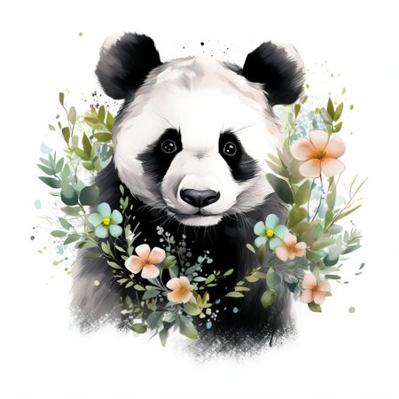 this whimsical panda illustration features a minimalist design with bold black sketch lines against a pristine white background, creating a striking visual contrast that showcases the adorable bear's playful personality, perfect for modern graphic designs and digital art projects. ai generatedの素材