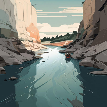 the inlet, a serene and tranquil body of water, is beautifully captured in this stunning close-up photograph, showcasing its vibrant full colours, with a simple and flat composition, devoid of any outlines, perfect for nature lovers and photography enthusiasts alike. ai generatedの素材