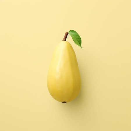 papaya, also known as pawpaw, takes center stage in this serene and stylish minimalist design, set against a soft light yellow background and accented with soothing pastel colors, evoking feelings of calmness and tranquility, perfect for tropical fruit lovers and design enthusiasts alike. ai generatedの素材