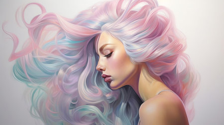 the abstract artwork features soft, whimsical airbrushing with pastel colors, evoking a serene atmosphere, while incorporating simple lines and minimalism, characteristic of modern style, to create a visually striking and calming visual experience, perfect for modern home decor and contemporary art enthusiasts. ai generatedの素材