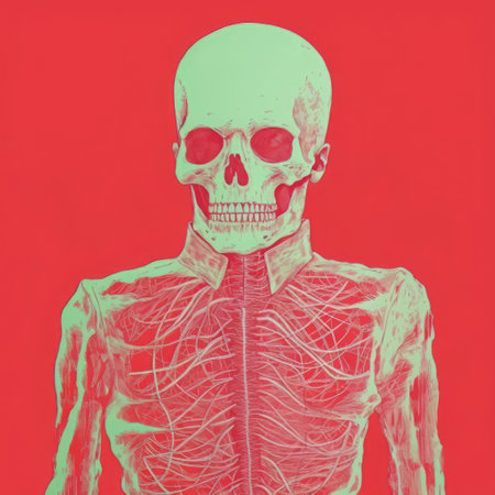 this eerie zombie illustration, rendered in a striking minimalist style, comes alive in a vibrant risograph print, showcasing the undead creature's full body in a hauntingly beautiful depiction, perfect for fans of dark art and alternative decor. ai generatedの素材