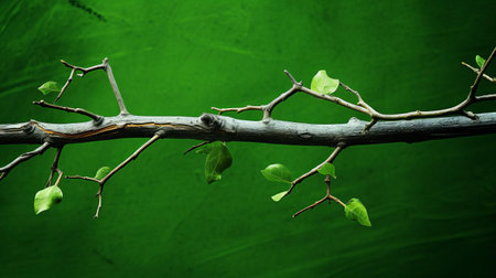 the acorn array, perfectly arranged on a rustic wood branch, stands out against a vibrant green background, showcasing the beauty of nature in a stunning photographic still life, evoking feelings of autumnal coziness and serenity, perfect for nature lovers and photography enthusiasts alike. ai generatedの素材