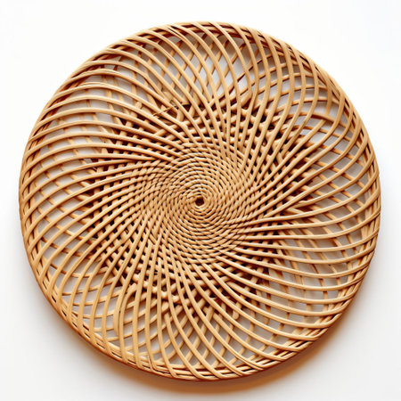 the wicker design illustration stands out against a crisp white background, showcasing a beautiful blend of natural and modern elements, perfect for home decor inspiration, rustic charm, and minimalist aesthetics, evoking feelings of coziness and warmth in interior design and furniture arrangements. ai generatedの素材