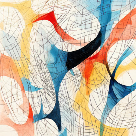 the abstract artwork features a mesmerizing composition of random pencil doodle lines and texture on a solid white background, evoking a sense of dynamic energy and creative freedom, perfect for modern art enthusiasts and fans of expressive illustrations, contemporary design, and spontaneous art. ai generatedの素材