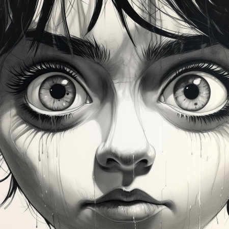 sirens, depicted with big, piercing eyes, are brought to life in this striking black and white drawing, reminiscent of action-packed scenes from gritty horror comics, showcasing exaggerated expressions and blink-and-you-miss-it detail, blending traditional sosaku hanga techniques with realistic hyper-detail. ai generatedの素材