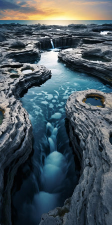 croatia's rugged landscape unfolds as a breathtaking sight, showcasing a dramatic juxtaposition of arid terrain and bubbling pools of lava, captured in stunning detail through the lens of a hasselblad 6h, evoking a cinematic quality with its natural and octane-rendered lighting, perfect for professional nature photography enthusiasts. ai generatedの素材