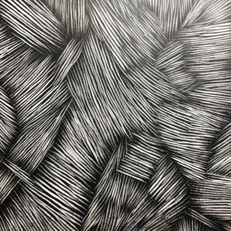 the abstract sgraffito artwork features a mesmerizing fusion of random pencil doodle lines and intriguing texture elements set against a pristine solid white background, evoking a sense of modernity and creative freedom, perfect for contemporary art enthusiasts and fans of expressive mixed media designs. ai generatedの素材