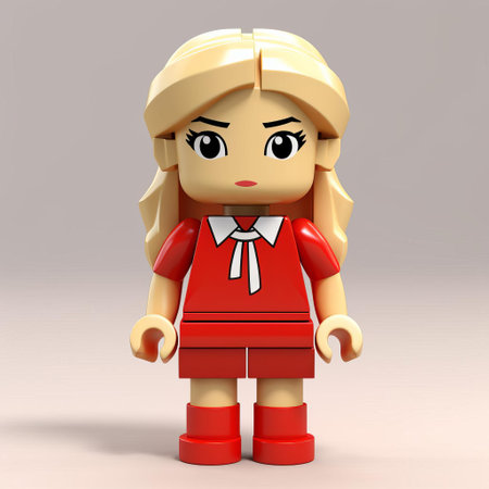 this finn character, dressed in a vibrant red japanese school uniform, stands confidently in a frontal view, showcasing their light skin tone and stylish blond hair tied up in two ponytails, exuding a sense of modernity and cultural fusion, perfect for customization as a unique avatar or profile picture. ai generatedの素材