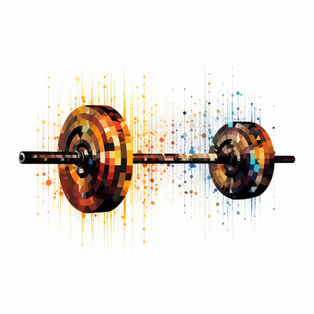 the barbell, a symbol of strength and fitness, is beautifully rendered in stunning algorithmic art, isolated on a pristine white background, showcasing its sleek design and intricate details, perfect for fitness enthusiasts, graphic designers, and art lovers alike. ai generatedの素材