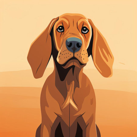 this adorable bloodhound illustration showcases the breed's distinctive wrinkled face and floppy ears, set against a clean white background, highlighting the dog's endearing features in a minimalist yet charming design, perfect for dog lovers and bloodhound enthusiasts alike. ai generatedの素材