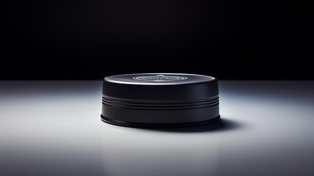 a hockey puck sits isolated on a bright, solid-colored background, showcasing its sleek design and vibrant colors, captured in high-resolution detail with a canon eos r5 camera, perfect for sports enthusiasts and hockey fans seeking a clean, uncluttered visual representation. ai generatedの素材