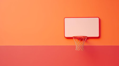 a sleek basketball hoop stands alone against a vibrant, solid-colored background, captured in stunning clarity with a canon eos r5 camera, showcasing the intricate details of the rim, net, and backboard in a bright and well-lit setting, perfect for sports enthusiasts and photographers alike. ai generatedの素材