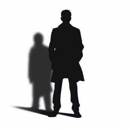the vector shadow, a stunning full-body silhouette, stands out against a pristine white isolated background, perfect for graphics, designs, and digital art, evoking a sense of mystery and sophistication, ideal for creative projects and commercial use. ai generatedの素材