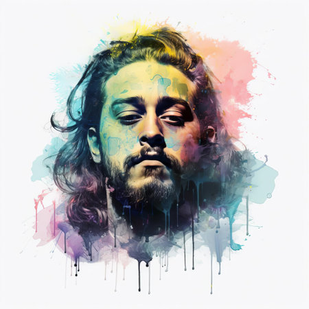 this contemporary modern art piece, crafted by post malone, showcases a symmetrical, hand-painted, experimental design, blending nordic graphic elements with a distressed, classic etching art feel, featuring a unique x-ray effect, set against a bold, colourful backdrop, reminiscent of goya's style, perfect for modern art enthusiasts. ai generatedの素材