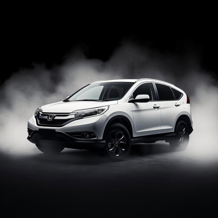 the honda cr-v, a sleek and modern compact suv, is showcased against a pristine white background, highlighting its chiseled lines, aerodynamic design, and spacious interior, perfect for families and adventure-seekers alike, offering a blend of style, comfort, and reliability on the road. ai generatedの素材