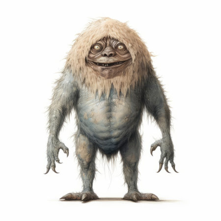 the vintage monster, a nostalgic creature from a bygone era, stands proudly in a full-body pose on a pristine white isolated background, evoking feelings of retro nostalgia and playful horror, perfect for fans of classic halloween decorations and spooky-themed party decor. ai generatedの素材