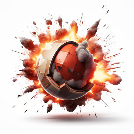 bomb, a sleek and modern explosive device, sits prominently on a pristine white background, showcasing its intricate design and menacing features, perfect for military or action-themed graphic designs, illustrations, and digital art, evoking a sense of power and intensity. ai generatedの素材