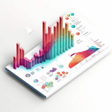 the chart design, beautifully crafted on a clean white background, showcases a perfect blend of minimalism and sophistication, ideal for presenting data in a clear and concise manner, making it a great addition to any business report, presentation, or infographic, and is easily customizable to fit various themes and styles. ai generatedの素材