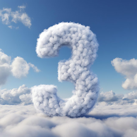 the clouds, suspended in a vibrant blue sky, take on the whimsical shape of an eight-figure, their fluffy white peaks and soft, feathery textures beautifully captured in stunning 4k resolution, showcasing the impressive capabilities of octane rendering technology for breathtaking atmospheric scenery. ai generatedの素材