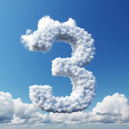 the clouds, a majestic sight in the vibrant blue sky, are playfully forming the shape of the number pound symbol, a unique and intriguing phenomenon, showcasing the beauty of nature's creativity, captured in stunning 4k resolution with octane rendering, perfect for wallpapers and desktop backgrounds. ai generatedの素材