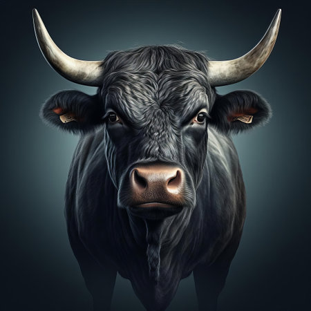the majestic steer, showcased in stunning detail, stands proudly in this exceptional 3d clipart, boasting super realistic rendering that brings to life the rustic charm of a rural landscape, perfect for farm, ranch, or cowboy-themed designs, evoking a sense of freedom and adventure. ai generatedの素材