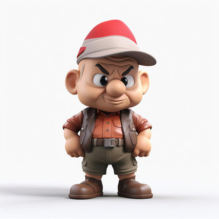 elmer fudd, the lovable cartoon character from looney tunes, is depicted in stunning 3d detail, showcasing his full body in a vibrant and colorful design, set against a crisp white isolated background, perfect for graphic designers and animators looking for high-quality character models and cartoon illustrations. ai generatedの素材