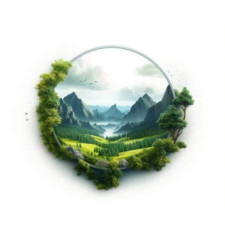 ring, suspended in a surreal landscape, commands attention against a pristine white background, evoking feelings of serenity and isolation, as abstract shapes and lines subtly emerge from the void, creating a dreamlike atmosphere, perfect for modern art enthusiasts and fans of minimalist design. ai generatedの素材