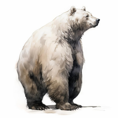 the bear, majestic in its natural habitat, is captured in a stunning life drawing, showcasing its full body on a pristine white isolated background, highlighting its powerful physique and gentle features, perfect for nature enthusiasts, artists, and wildlife lovers. ai generatedの素材