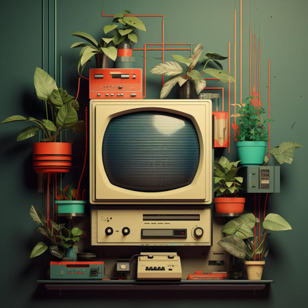 the retro poster showcases a mesmerizing blend of vintage charm and modern flair, exuding a sense of nostalgia with its clean lines, bold typography, and striking color palette, perfect for adding a touch of retro chic to any room's decor, evoking the spirit of classic advertising and graphic design. ai generatedの素材