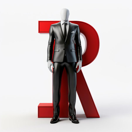 the robot, dressed in a sleek full-body suit, stands proudly against a crisp white background in this vibrant 3d render, showcasing its futuristic design and plastic cartoon-inspired aesthetic, perfect for sci-fi and technology-themed projects. ai generatedの素材