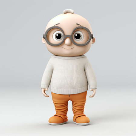 this sweater, a vibrant 3d render plastic cartoon, stands out against a crisp white background, showcasing its full body design in intricate detail, perfect for fashion enthusiasts and graphic designers seeking inspiration for their next project. ai generatedの素材