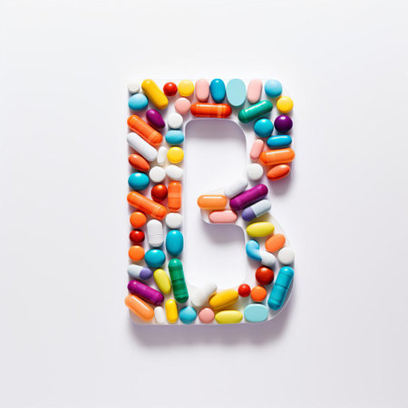 the whimsical letter 3, crafted from a medley of colorful pills, pops against a pristine white background, showcasing the intricate details of each pill's unique shape and vibrant hue, evoking a sense of playfulness and creativity in typography and pharmaceutical-inspired art. ai generatedの素材