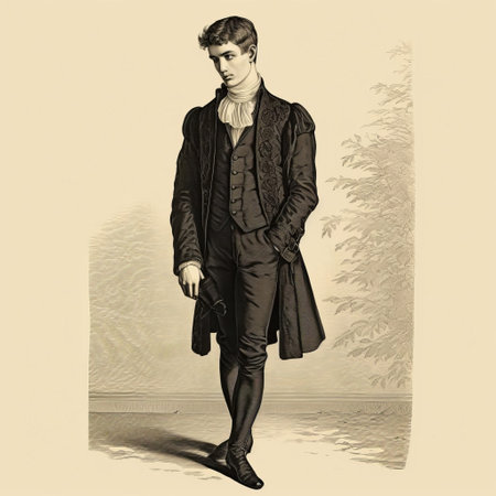 dominic, a historic figure, is elegantly depicted in this antique woodcut engraving, showcasing his refined style in a suit, set against a crisp white background, capturing his full body in intricate detail, evoking a sense of nostalgia and vintage charm. ai generatedの素材