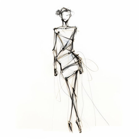 the woman stands confidently in a blind contour pose, her full body silhouette showcased against a crisp white isolated background, highlighting her elegant curves and subtle gestures, perfect for fashion, beauty, and wellness editorial content, or commercial use in advertising and marketing campaigns. ai generatedの素材