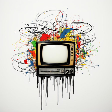 the tv, a sleek and modern electronic device, is beautifully illustrated in a minimalist line drawing on a pristine white background, showcasing its sleek design and futuristic appeal, perfect for tech enthusiasts and fans of modern art. ai generatedの素材